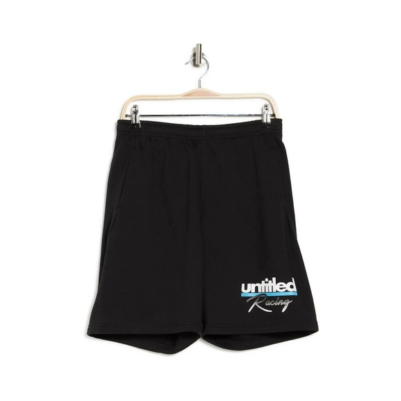 Designs Unlimited Mens's Medium Racing Untitled Shorts In Black - Sz M - Picture 1 of 6